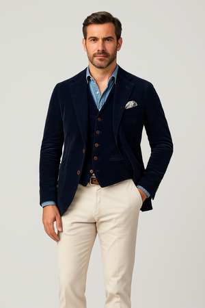 Comfy Family Benedict - Vintage Blazer & Waistcoat Navy Blue / S