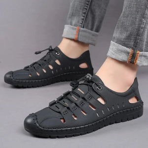 Comfy Family Leon - Ultra Breathable Leather Shoes Black / 38