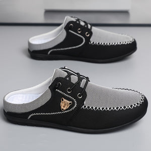 Comfy Family Men'S Casual Slip-On Sneakers - Breathable Summer Outdoor Shoes with Round Toe, Low Top Design, Comfortable Walking Shoes|Casual Slipon Shoes|Breathable Fabric Deep Grey / UK 5.5