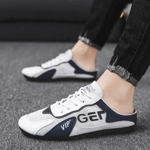 Comfy Family Men Slippers Trend Baotou Shoes for Men Summer Breathable Casual Shoe Vulcanized Flats Male Sneakers Half Slip-on Shoes