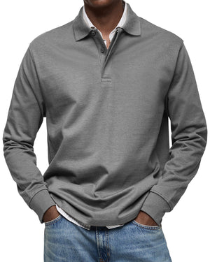 Julian Porter Richmond - Men's Long-Sleeve Polo Grey / XS