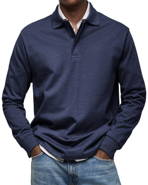 Julian Porter Richmond - Men's Long-Sleeve Polo Navy blue / XS