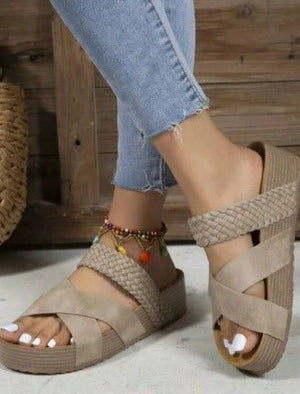 Overlane Overlane - Orthopedic Leather Sandals for Women Taupe / 36