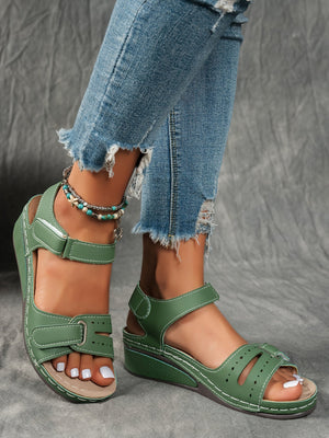 Overlane Women's sandals with comfortable arch support, high-quality PU material straps with adjustable buckles, thick soles for comfort, summer vacation style, beige/black/navy blue, suitable for beach wear | Durable synthetic upper