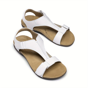 Overlane Womens Sandals Arch Support T-Strap Orthopedic Flat Sandals Comfortable Summer Shoes Featuring A Convenient Hook-And-Loop Strap Comfortable Flat Sandals Summer Sandals