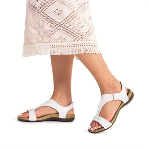 Overlane Womens Sandals Arch Support T-Strap Orthopedic Flat Sandals Comfortable Summer Shoes Featuring A Convenient Hook-And-Loop Strap Comfortable Flat Sandals Summer Sandals