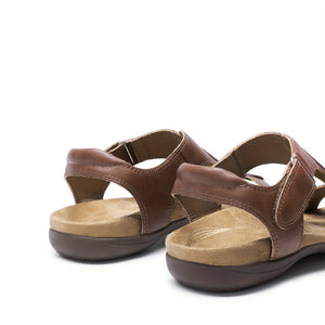 Overlane Womens Sandals Arch Support T-Strap Orthopedic Flat Sandals Comfortable Summer Shoes Featuring A Convenient Hook-And-Loop Strap Comfortable Flat Sandals Summer Sandals