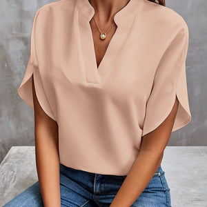 Comfy Familly Celina - Casual V-neck Blouse Beige / S