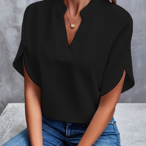 Comfy Familly Celina - Casual V-neck Blouse Black / S