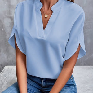 Comfy Familly Celina - Casual V-neck Blouse Blue / S