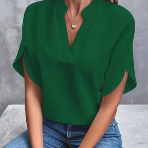 Comfy Familly Celina - Casual V-neck Blouse Green / S