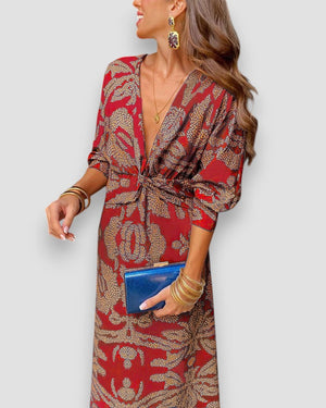 Comfy Familly Mariana - Elegant V-neck Dress