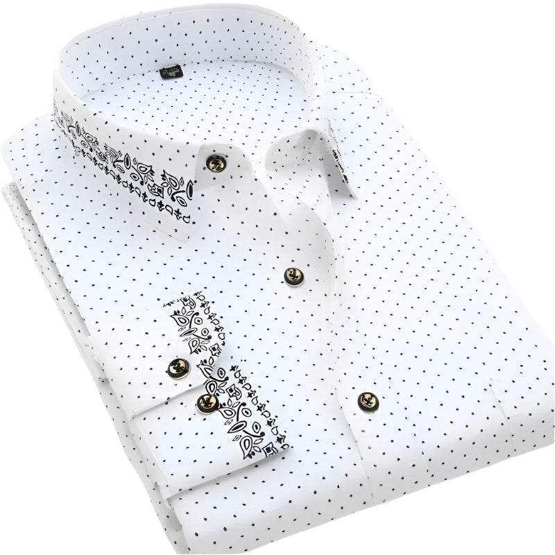 Comfy Familly Ramsgate - Classic Pattern Shirt White with Navy Anchor Print / S