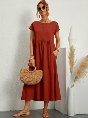 Comfy Family Annabel - Linen Dress Orange / S