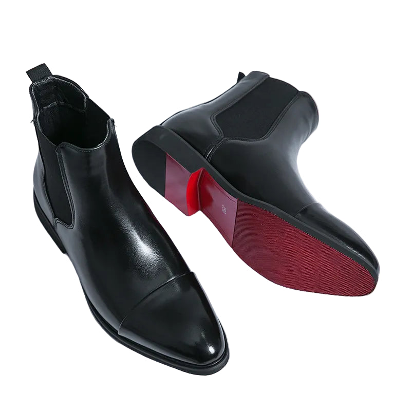 Comfy Family Annibale Carracci Genuine Leather Chelsea Boots Jet Black / 6 (38 EU)