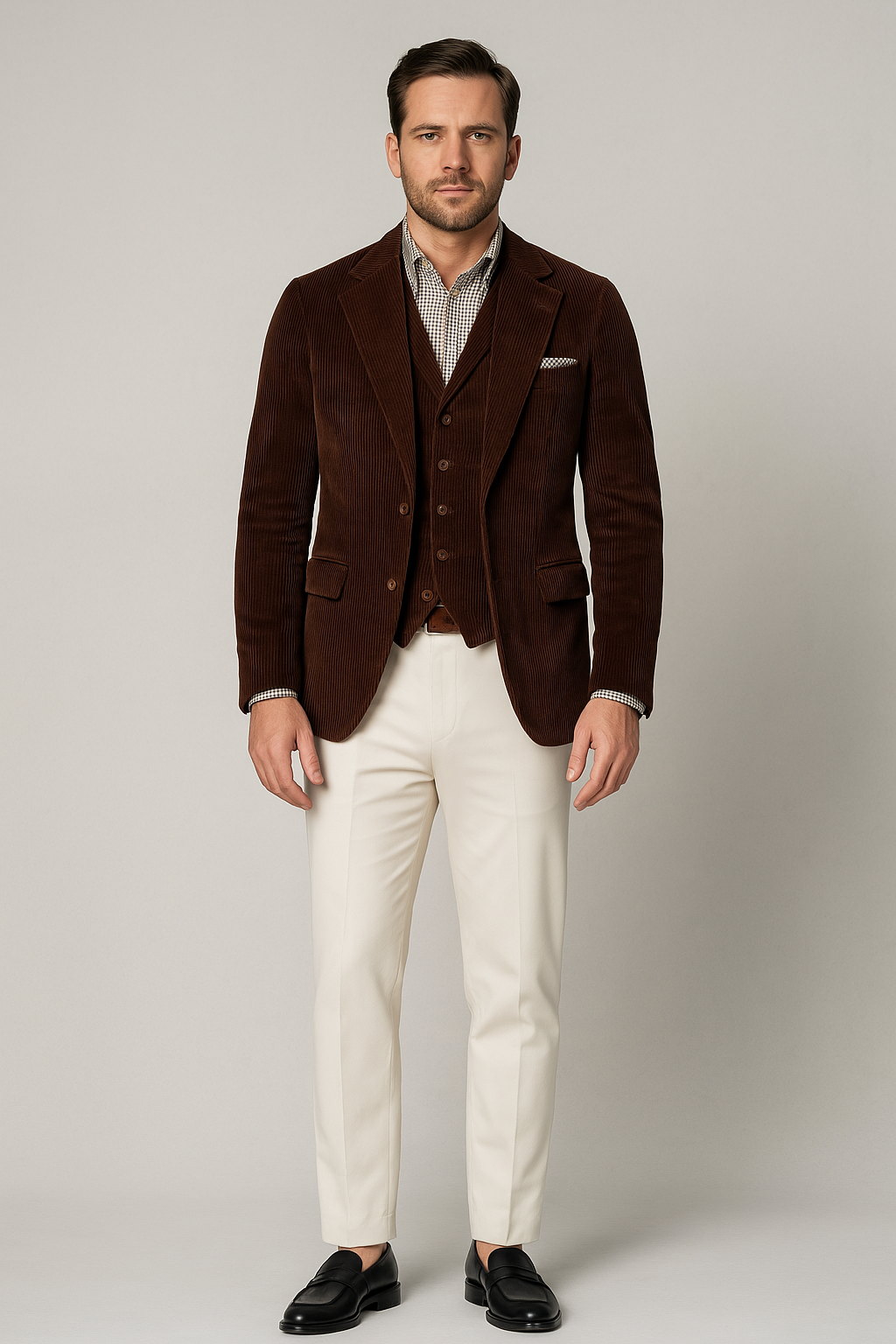 Comfy Family Benedict - Vintage Blazer &amp; Waistcoat Chestnut Brown / S
