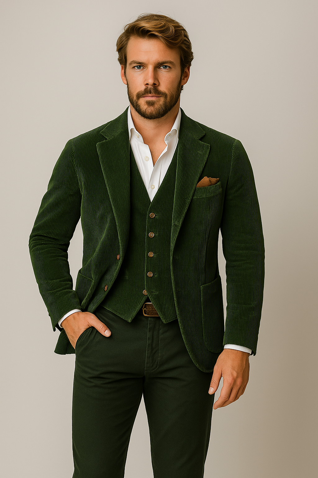 Comfy Family Benedict - Vintage Blazer &amp; Waistcoat Forest Green / S