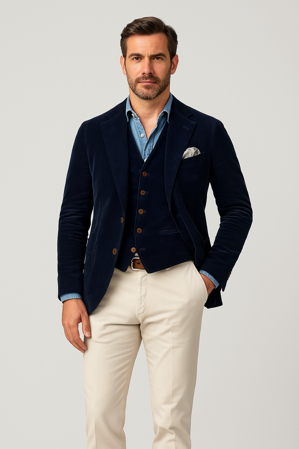 Comfy Family Benedict - Vintage Blazer &amp; Waistcoat Navy Blue / S