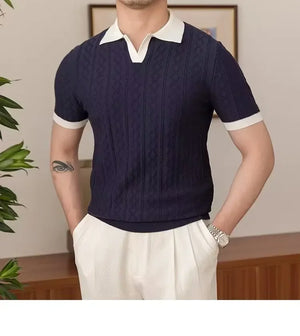 Comfy Family Branford - Jacquard Polo Navy Blue / M