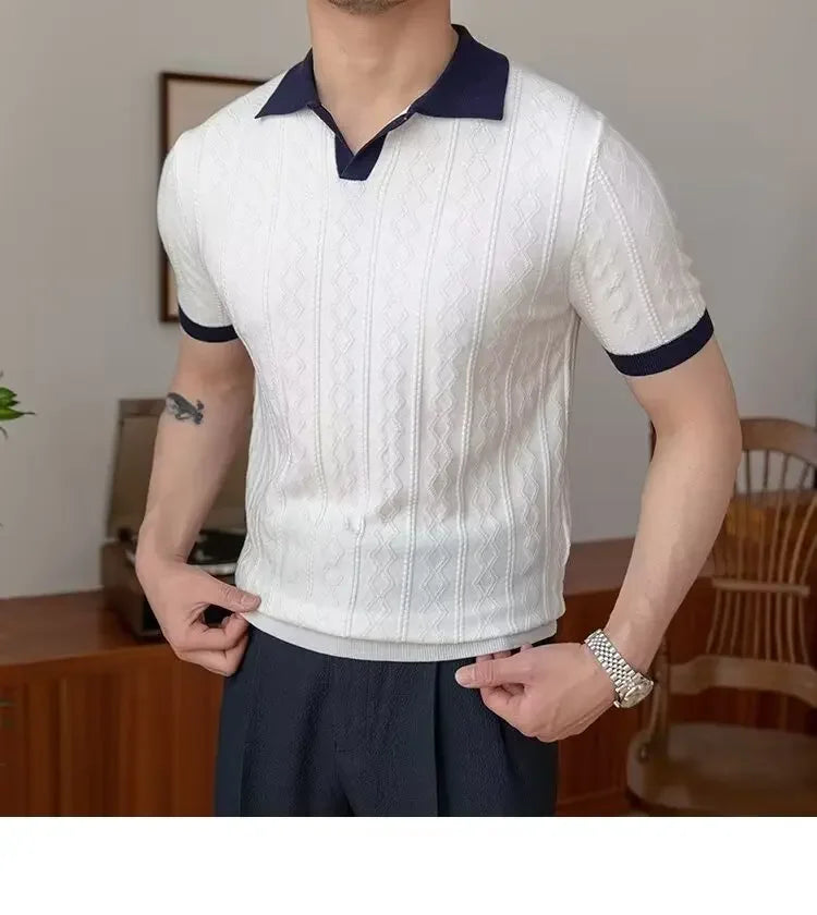 Comfy Family Branford - Jacquard Polo White / M