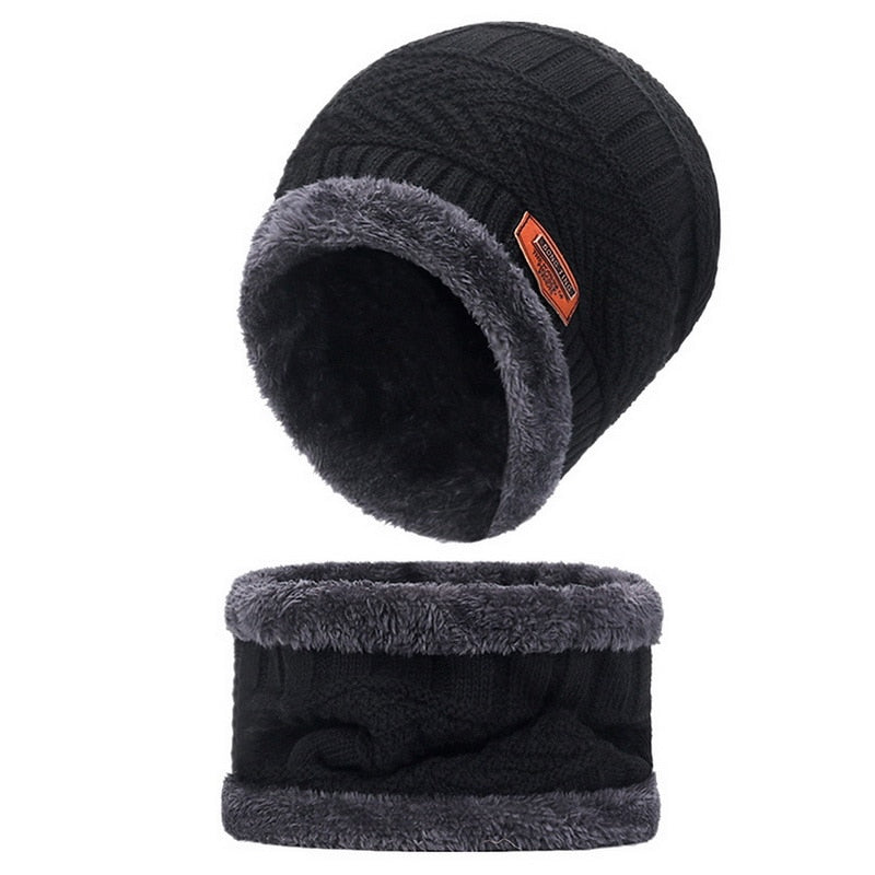Comfy Family Comfy® Fleece Beanie Black Beanie + Scarf