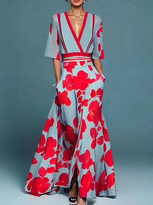 Comfy Family Elysia - Elegant Floral Wrap Dress
