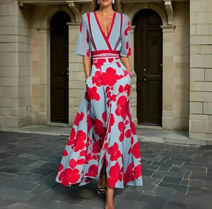 Comfy Family Elysia - Elegant Floral Wrap Dress S