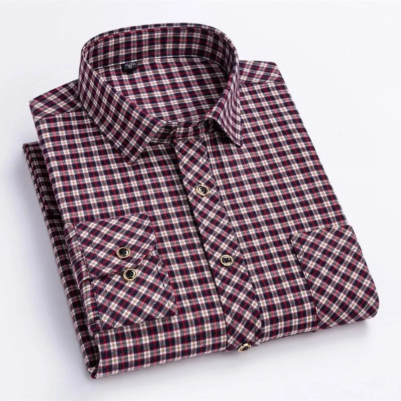 Comfy Family Ilkley - Plaid Shirt Burgundy &amp; White Plaid / S