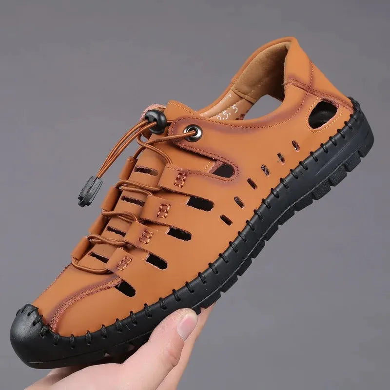 Comfy Family Leon - Ultra Breathable Leather Shoes Orange Brown / 38