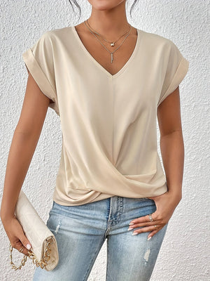 Comfy Family Maelis - Relaxed V Neck Top Apricot / S
