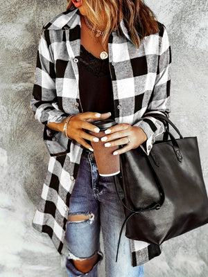Comfy Family Meadow - Plaid Long Sleeve Shirt White / S