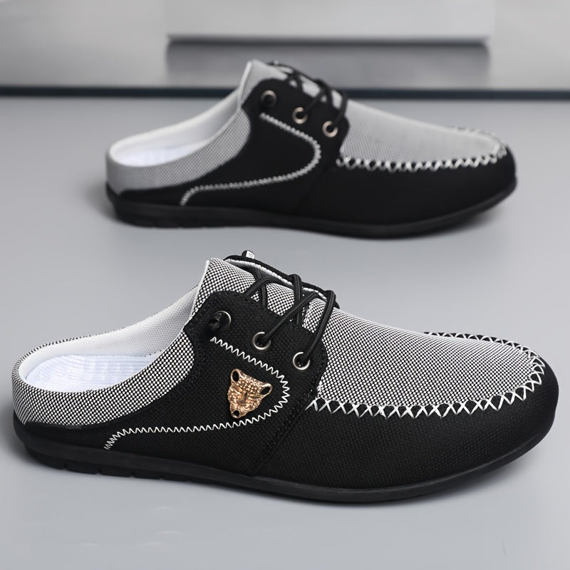 Comfy Family Men&#39;S Casual Slip-On Sneakers - Breathable Summer Outdoor Shoes with Round Toe, Low Top Design, Comfortable Walking Shoes|Casual Slipon Shoes|Breathable Fabric Deep Grey / UK 5.5