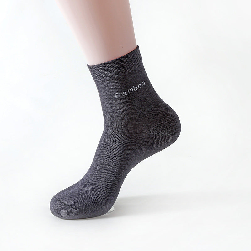 Comfy Family Men&#39;s Mid-tube Fiber Socks (Pack Of 5) Dark Grey