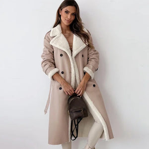 Comfy Family Savina - Fleece-Lined Trench Coat Apricot / S