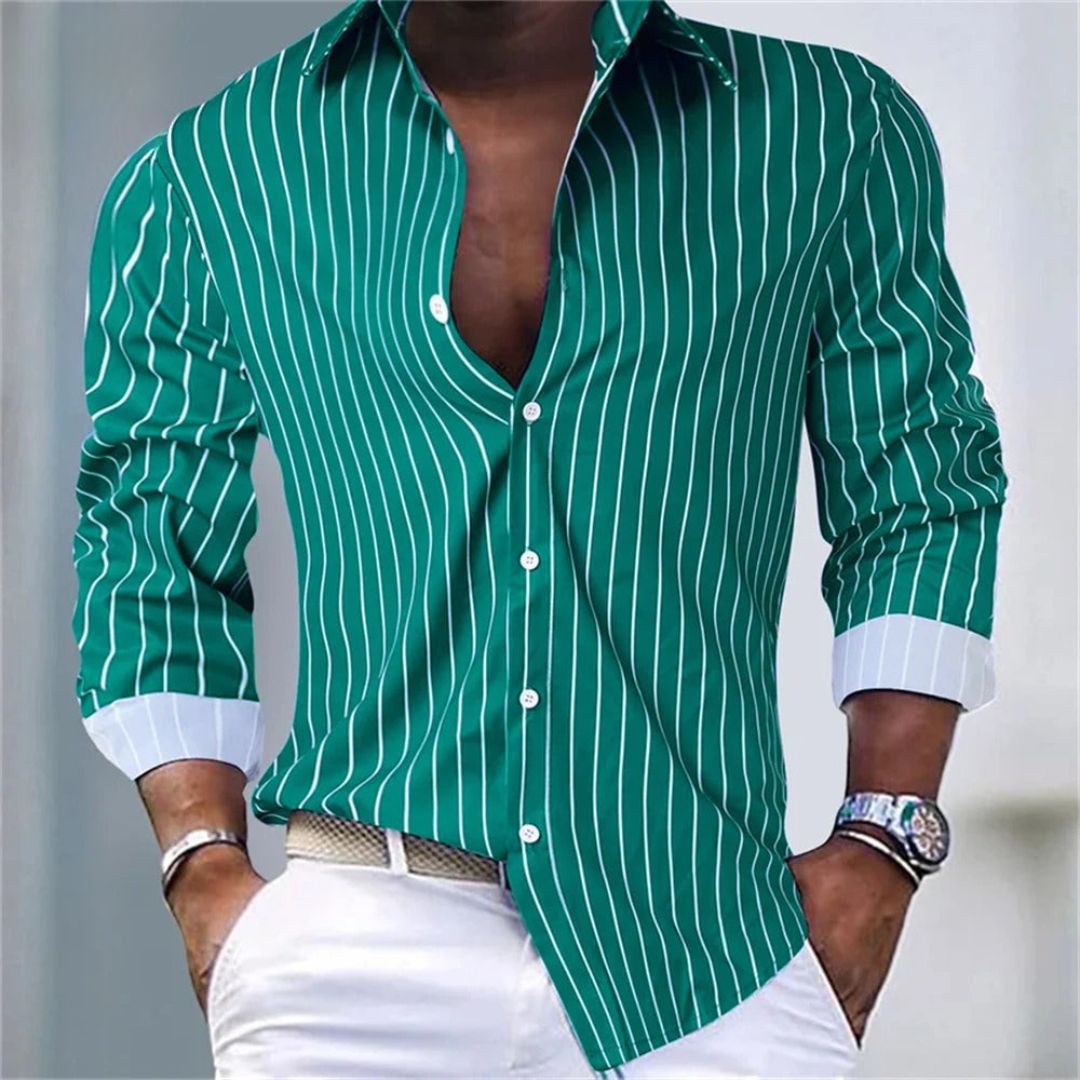 Julian Porter Marton - Essential Stripe Shirt Green / S