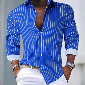 Julian Porter Marton - Essential Stripe Shirt Steel Blue / S