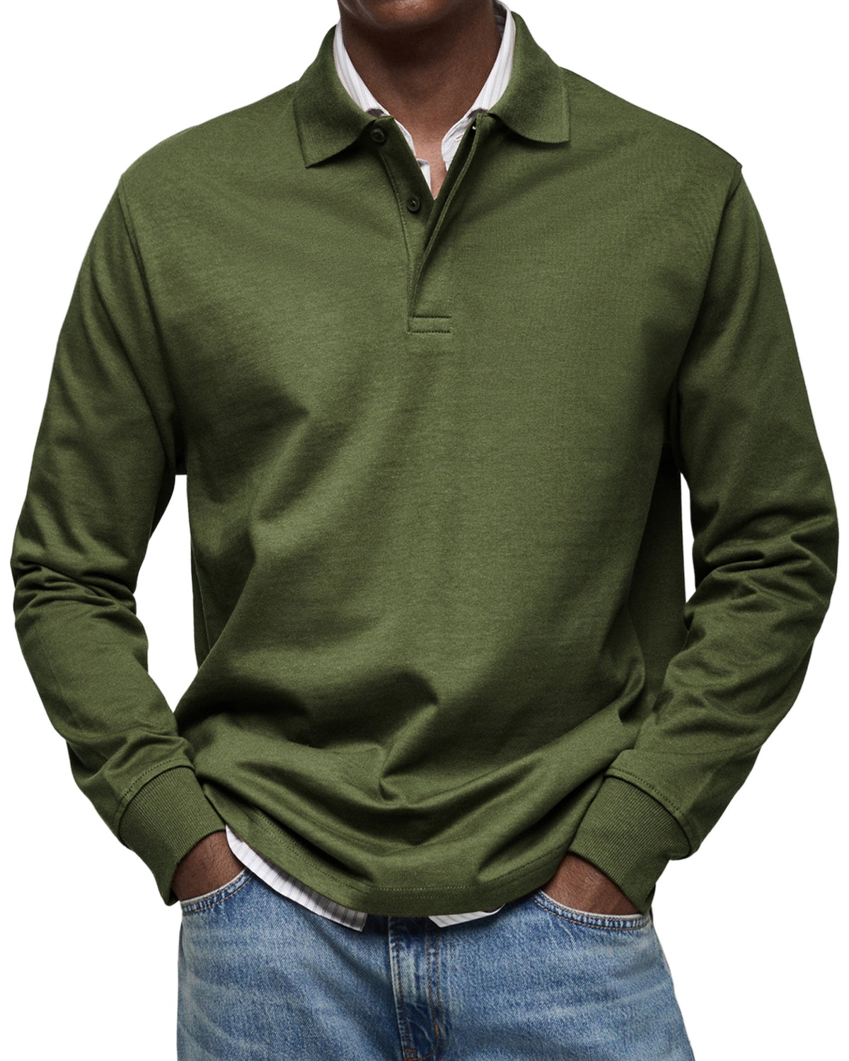 Julian Porter Richmond - Men&#39;s Long-Sleeve Polo Army green / XS