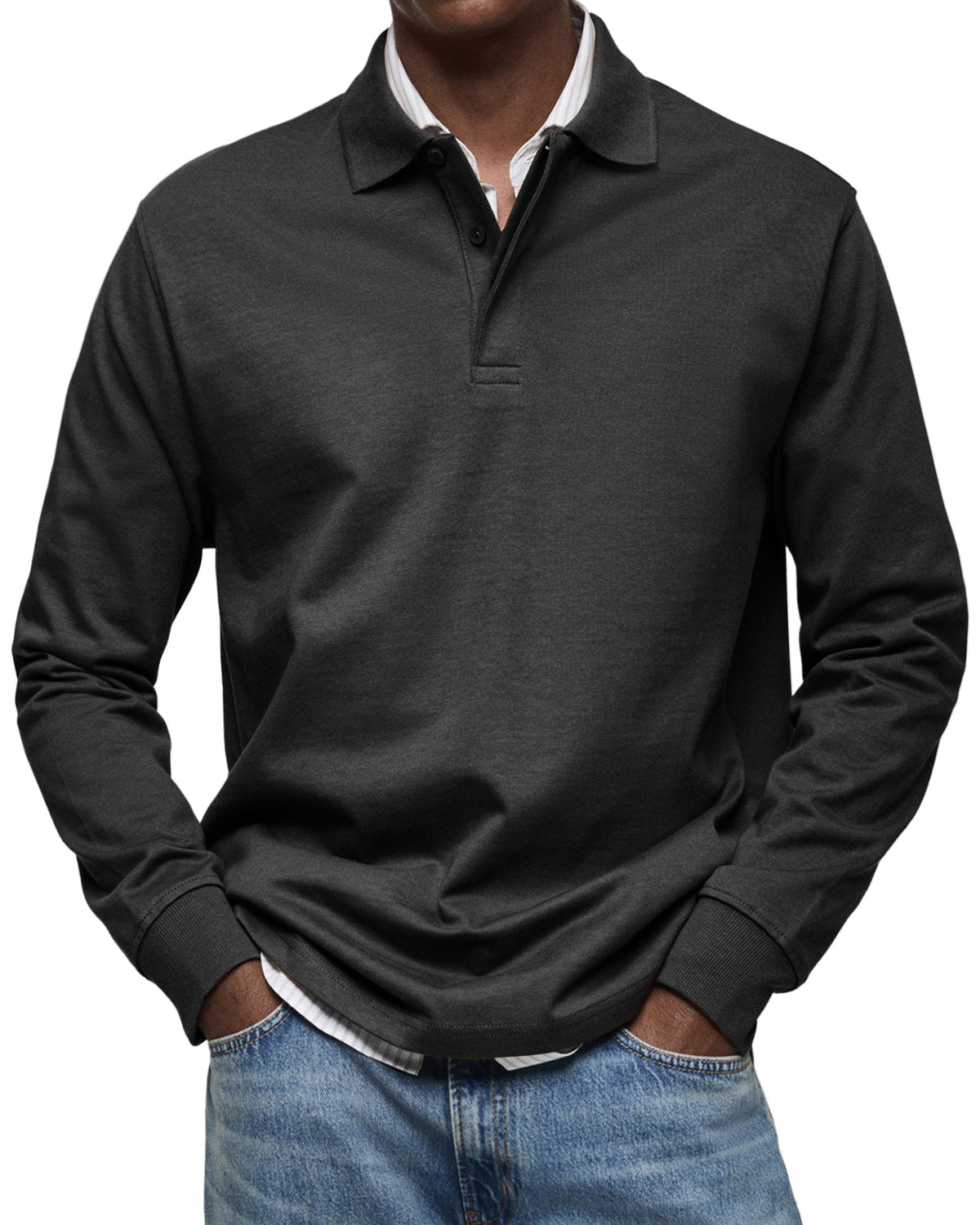Julian Porter Richmond - Men&#39;s Long-Sleeve Polo Black / XS