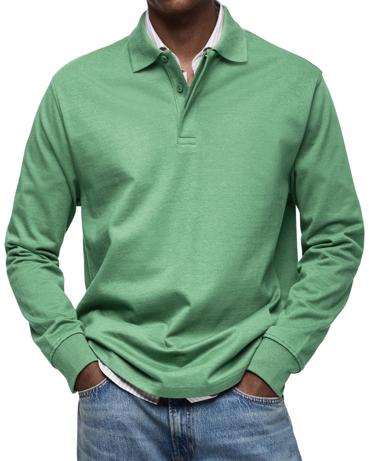 Julian Porter Richmond - Men&#39;s Long-Sleeve Polo Green / XS