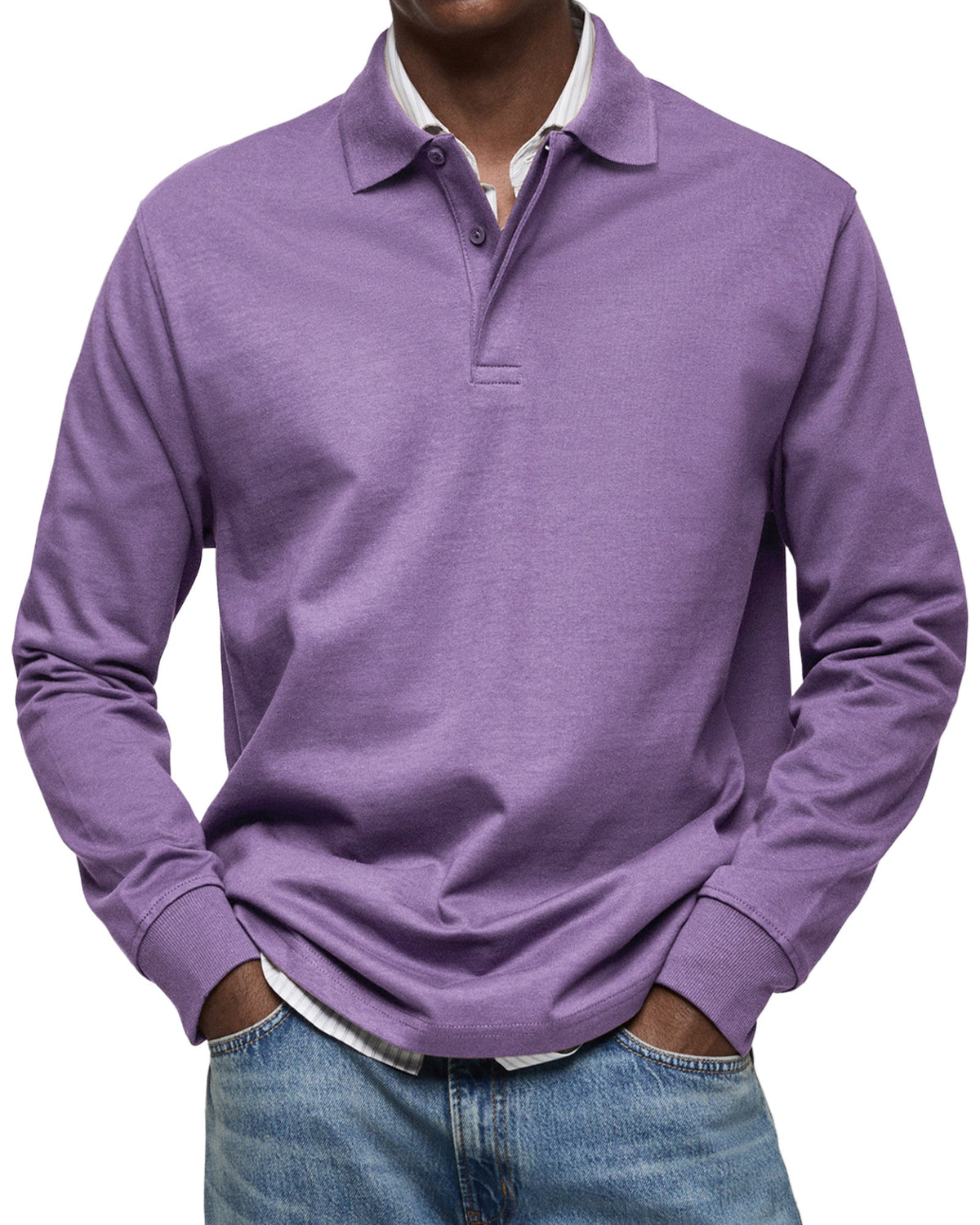 Julian Porter Richmond - Men&#39;s Long-Sleeve Polo Purple / XS