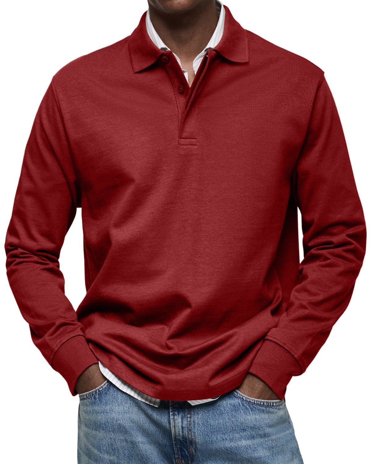 Julian Porter Richmond - Men&#39;s Long-Sleeve Polo Red / XS
