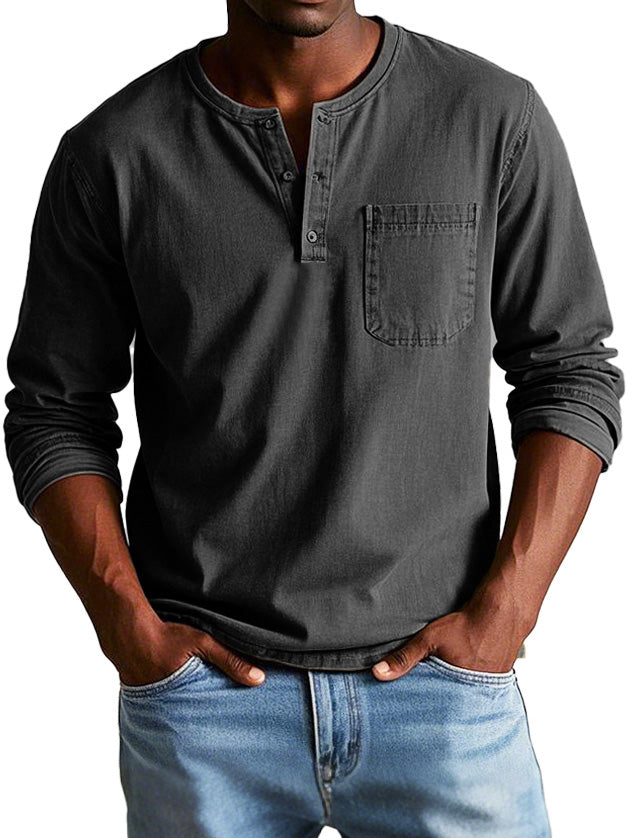 Julian Porter Rutland - Vintage Henley Shirt Black / XS