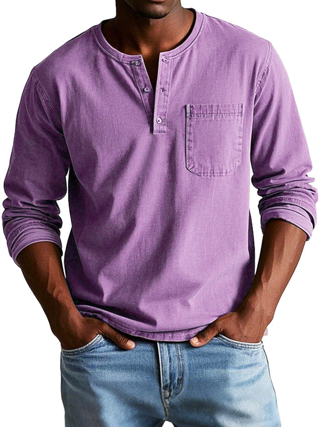 Julian Porter Rutland - Vintage Henley Shirt Purple / XS