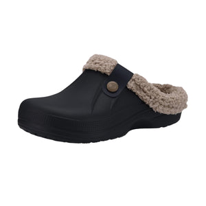 Overlane Arlo Fuzzy - Healthy & Non-Slip Comfort Clog Mules Black Brown / US Women 6 - US Men 4
