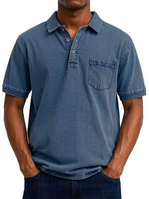 Overlane Overlane - Vintage Casual Polo Shirt Marine blauw / S