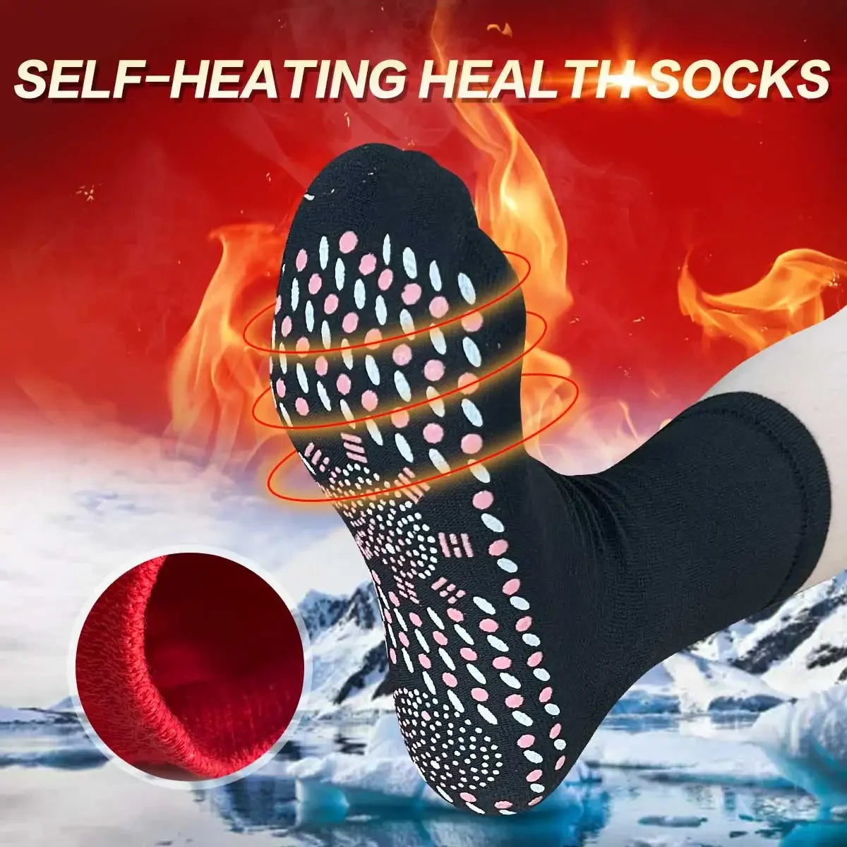 Overlane Self-heating Magnetic Socks for Women Men Self Heated Socks Tour Magnetic Therapy Comfortable Winter Warm Massage Socks Pression