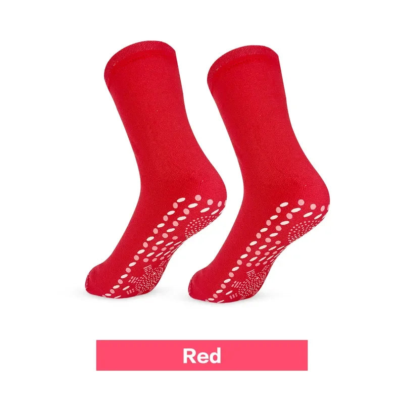 Overlane Self-heating Magnetic Socks for Women Men Self Heated Socks Tour Magnetic Therapy Comfortable Winter Warm Massage Socks Pression Red