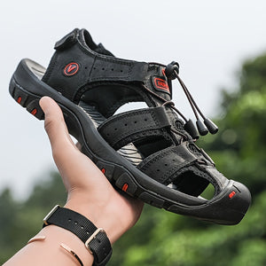 Overlane Summer 2025 Breathable faux Sandals - Non-Slip for Hiking & Beach Sports, Casual Outdoor Footwear with Adjustable Laces Black / UK 5.5