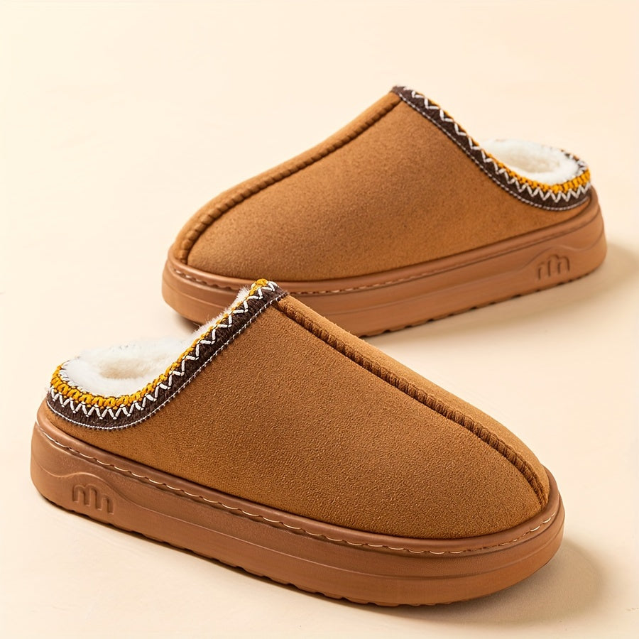 Overlane Winter Indoor and Outdoor Solid Color Thick Sole Anti-slip Lightweight and Warm Indoor Women&#39;s Slippers