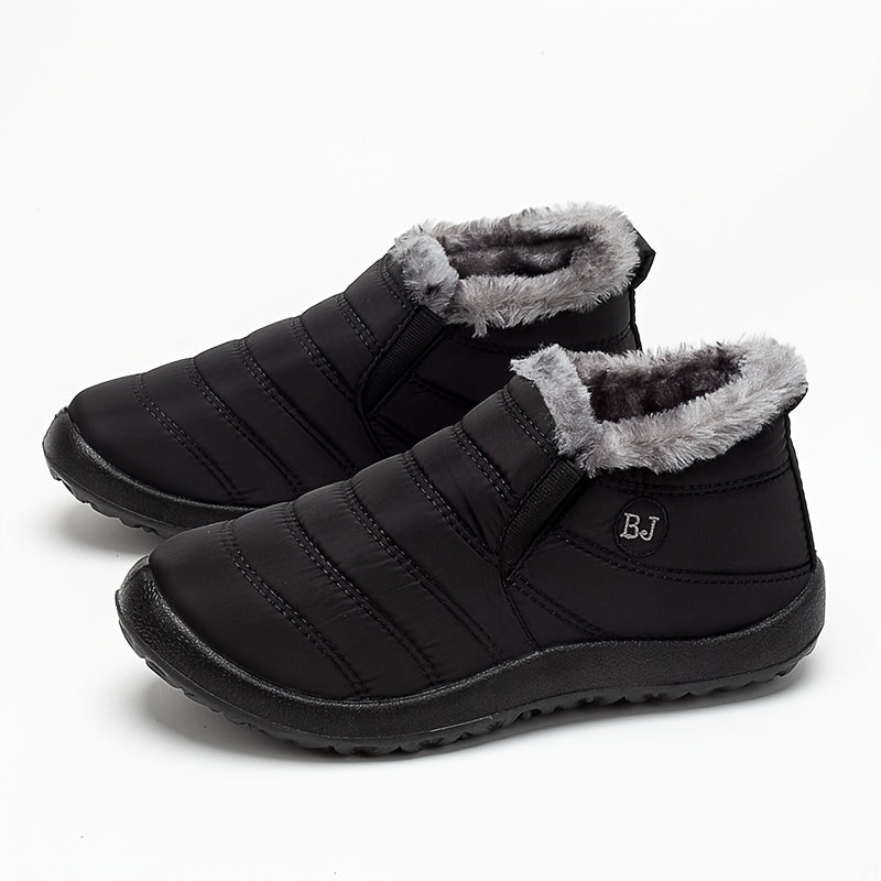 Overlane Women&#39;s Non-slip Thickened Medium Tube Snow Shoes, Comfortable Warm Hiking Shoes Black / US 5.5